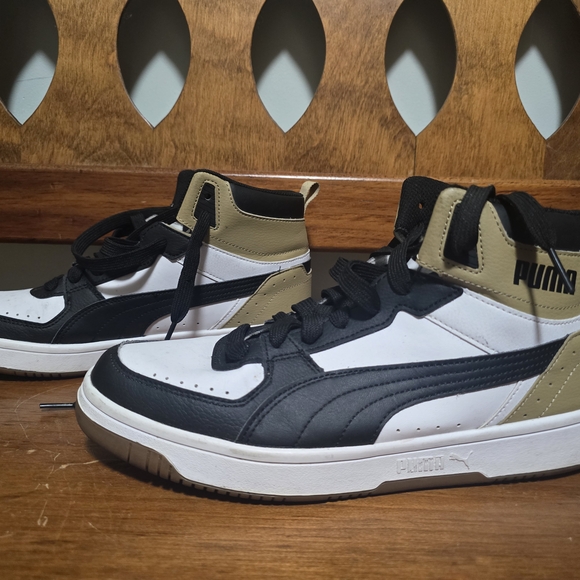 PUMA Men's High-Top Sneakers - Black and Tan - Picture 3 of 6